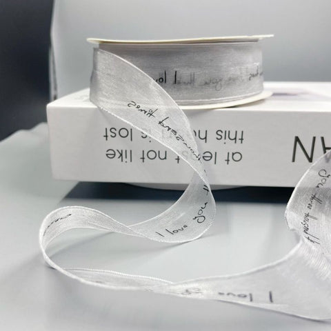 English alphabet transparent ribbon snow yarn belt chiffon webbing ribbon ribbon ribbon bouquet cake wrapping gift