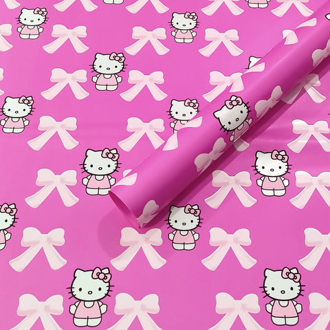 Cross-border foreign trade explosion kitten bow flower wrapping paper flower packaging waterproof floral packaging material