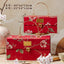 Oil painting bronzing Chinese relief advanced light luxury happy candy box with hand gift custom portable gift box red fabric source manufacturer