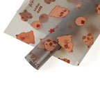 Cartoon pattern love kaka flower bouquet wrapping paper kapibara translucent neon paper gift wrapping paper