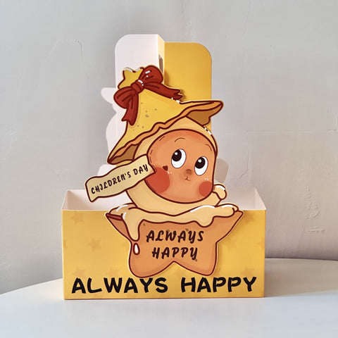 Children's Day Send Children Tide Play Series Tote Bag Cartoon DIY Coffee Milk Tea Decorative Flower Box Floral Packaging Materials