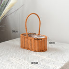 Modern Style Hand-Woven Rattan Wicker Shape Storage Basket Eco-Friendly Durable Lightweight Multifunctional Home Garden Plant