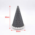Internet-famous castle small pointed hat with money flower flower sparkling rhinestone pearl edges pointed top hat handmade fresh flower gift box floral accessory materials