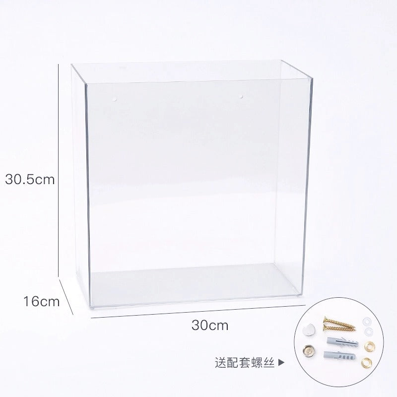Acrylic ribbon card storage bucket Wall-mounted transparent drop-resistant durable flower storage box Florist floral supplies