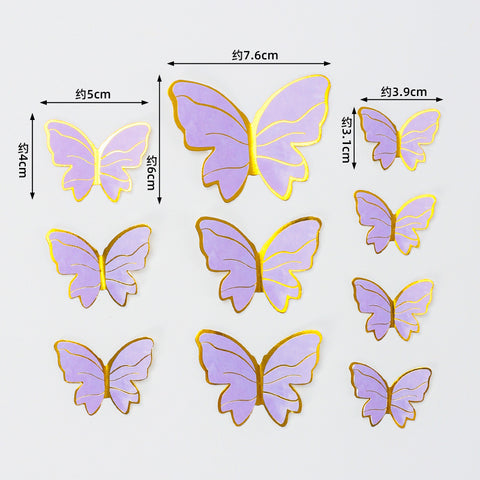 Vibrant Yellow Blue Pink Art Deco Paper Butterfly Cake Toppers for Home Decoration and Anniversary Celebrations