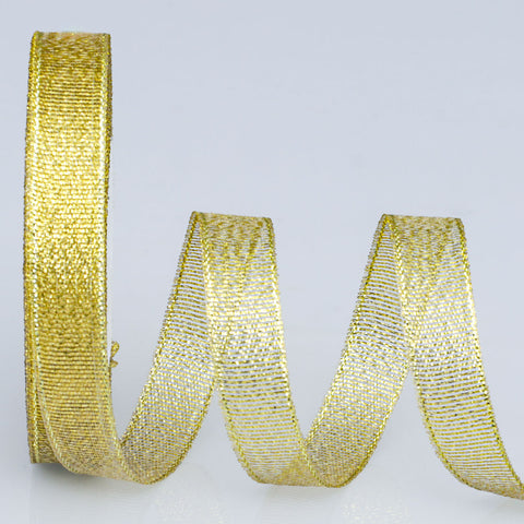 Horizontal striped gold-edged gold, silver, and scallion colored webbing, handmade DIY polyester fresh flower gift packaging ribbon, in stock, wholesale ribbon