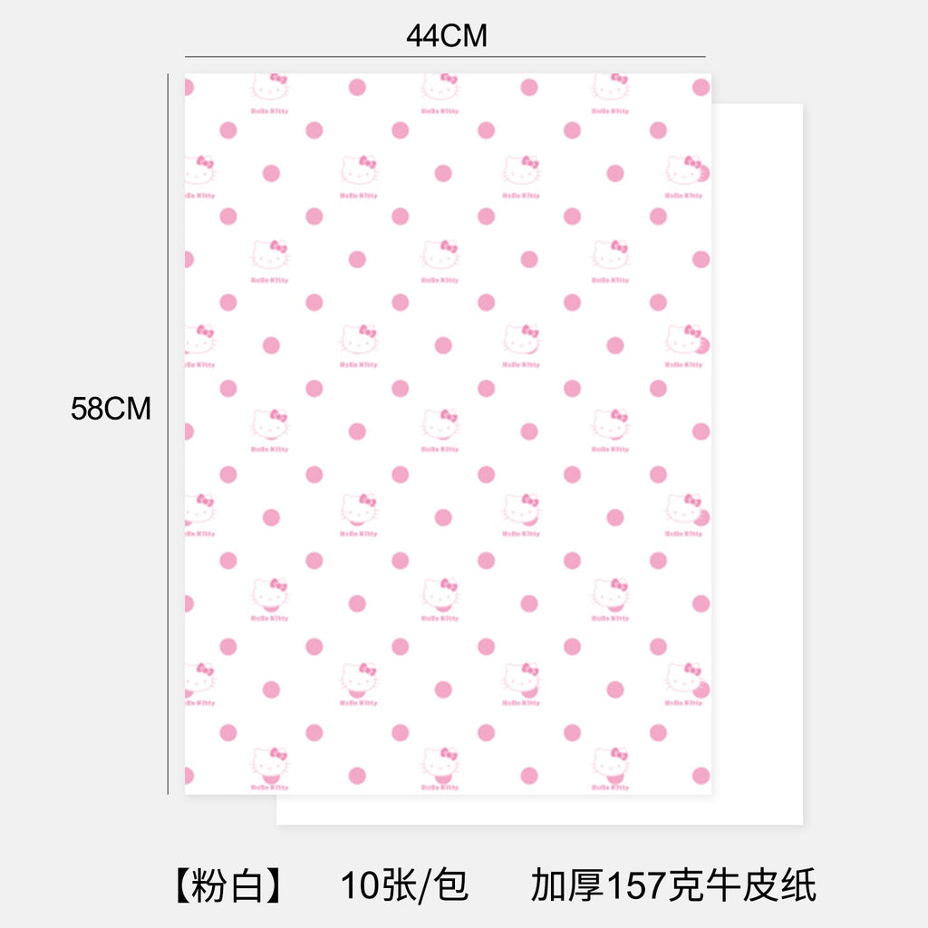 Polka dot Hello Kitty thickened wrapping paper modeling paper 157g kraft paper flower bouquet bag flower paper handmade floral materials
