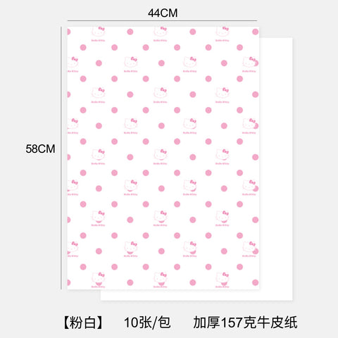 Polka dot Hello Kitty thickened wrapping paper modeling paper 157g kraft paper flower bouquet bag flower paper handmade floral materials