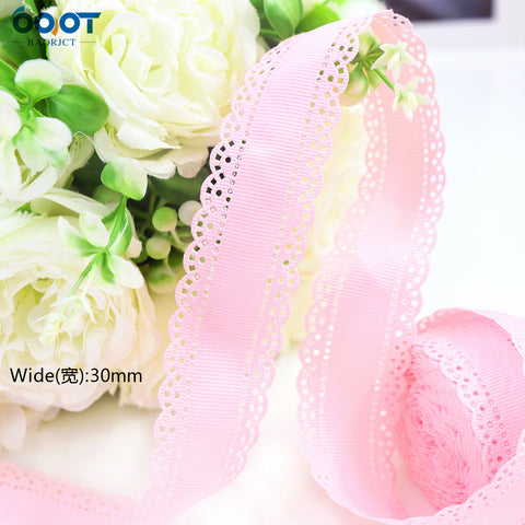 3cm Solid Color Lace Hollow Grosgrain Ribbon Eco-Friendly Durable Modern DIY Handmade Bow Headgear Hair Valentine's Day Wedding