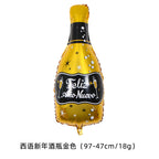 Party decoration, aluminum film balloons, cross-border arrangement, New Year's wine bottle, wine glass, birthday wine bottle, wine glass balloon wholesale