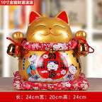 Lucky Cat Ceramic Home Ornament Creative Japanese-style Fortune Cat Small Pocket Store Opening Event Gift Wholesale