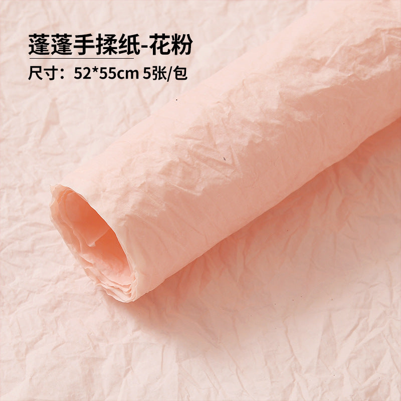 Fresh flower wrapping paper, snow paper wrapping flower paper, hand-rolled paper, pleated paper, floral art and flower shop modeling paper, lining paper wholesale