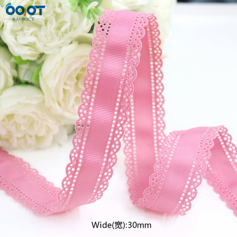 3cm Solid Color Lace Hollow Grosgrain Ribbon Eco-Friendly Durable Modern DIY Handmade Bow Headgear Hair Valentine's Day Wedding