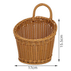 Japanese style rattan kitchen ginger and garlic storage basket kitchen utensils hanging basket indoor small items storage wall hanging basket portable small flower basket