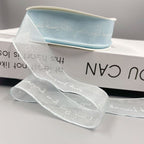 English alphabet transparent ribbon snow yarn belt chiffon webbing ribbon ribbon ribbon bouquet cake wrapping gift