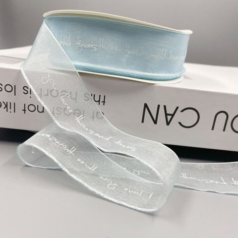 English alphabet transparent ribbon snow yarn belt chiffon webbing ribbon ribbon ribbon bouquet cake wrapping gift