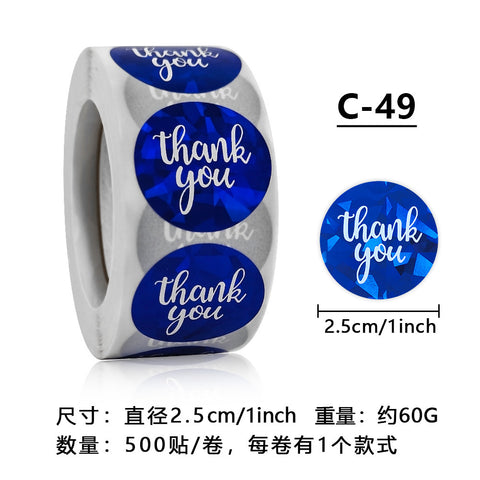 Die Cut Adhesive Aluminum Foil Laser Printed Custom Logo Thank You Labels Stickers for Small Business Gift
