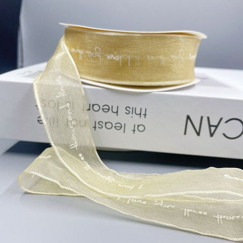 English alphabet transparent ribbon snow yarn belt chiffon webbing ribbon ribbon ribbon bouquet cake wrapping gift