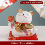 Lucky Cat Ceramic Home Ornament Creative Japanese-style Fortune Cat Small Pocket Store Opening Event Gift Wholesale
