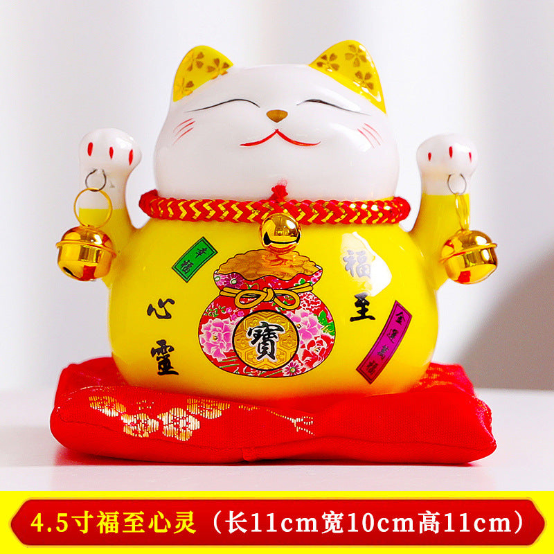 4.5 inch Lucky Cat Cute Cartoon Piggy Bank Ceramic Gift Printing Home Decoration Customer Wholesale Shipping