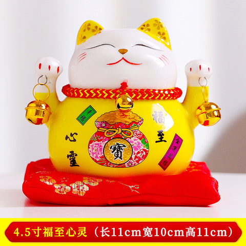 4.5 inch Lucky Cat Cute Cartoon Piggy Bank Ceramic Gift Printing Home Decoration Customer Wholesale Shipping