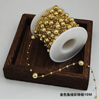 Pearl chain 8 + 3mm gypsy fishing line bead chain handmade bouquet gifts DIY holiday decoration floral materials