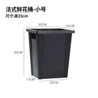 French bucket, plastic drop-resistant flower bucket, large waking flower bucket, liftable black bucket, flower shop ornament wholesale.