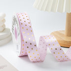 bronzing small love ribbon bow strap, gift box cake flower packaging ribbon handmade DIY ribbon