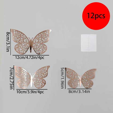 Colorful Butterfly 3D Wall Stickers Festival & Birthday Home Decoration Art Decorative Paper