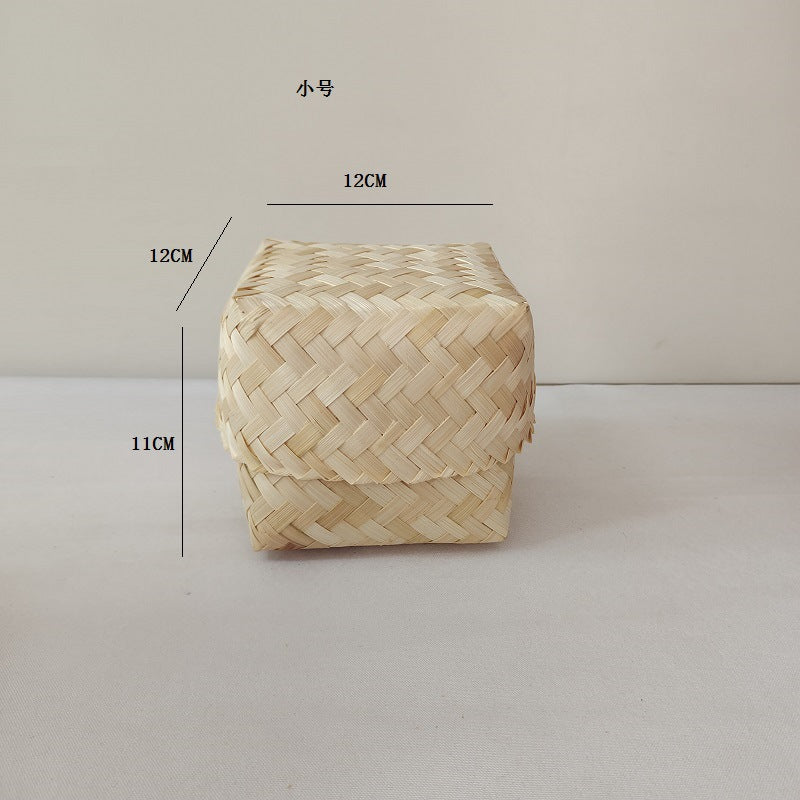 Factory bamboo weaving gift boxes, bamboo boxes, wedding candy boxes, candy baskets, souvenir gift packaging boxes, folk crafts, covered bamboo
