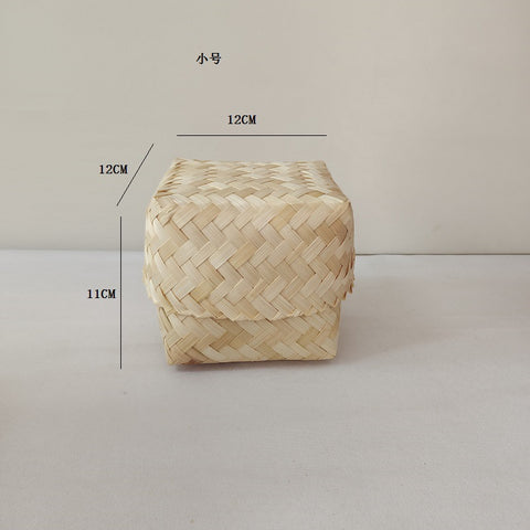 Factory bamboo weaving gift boxes, bamboo boxes, wedding candy boxes, candy baskets, souvenir gift packaging boxes, folk crafts, covered bamboo
