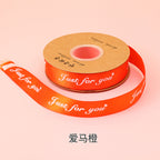 Flower companion shadow 2.5cm english only for you ribbon ribbon flower bouquet packaging silk ribbon cake gift box decorative ribbon