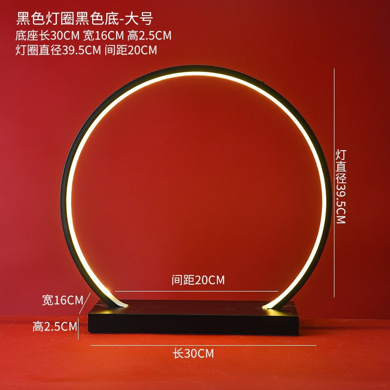New Chinese LED lamp ring living room creative ornament Gundam background light gift home decoration flowing water ornament