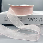 English alphabet transparent ribbon snow yarn belt chiffon webbing ribbon ribbon ribbon bouquet cake wrapping gift