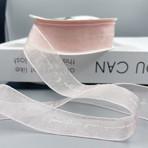 English alphabet transparent ribbon snow yarn belt chiffon webbing ribbon ribbon ribbon bouquet cake wrapping gift