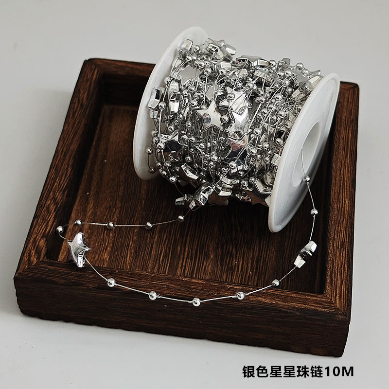 Pearl chain 8 + 3mm gypsy fishing line bead chain handmade bouquet gifts DIY holiday decoration floral materials