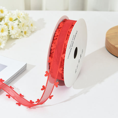 Bilateral love ribbon, hair accessories DIY bow flower gift packaging ribbon cross-border binding belt