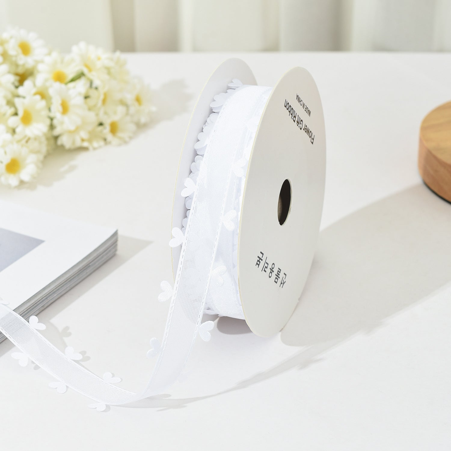 Bilateral love ribbon, hair accessories DIY bow flower gift packaging ribbon cross-border binding belt