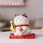 Lucky Cat Ceramic Home Ornament Creative Japanese-style Fortune Cat Small Pocket Store Opening Event Gift Wholesale