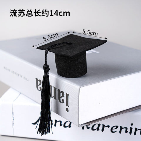 Graduation Season Students Mini Doctor Hat Cake Decorative Ornament Bachelor's Uniform High School Entrance Examination Graduation Ceremony Tassel Hat
