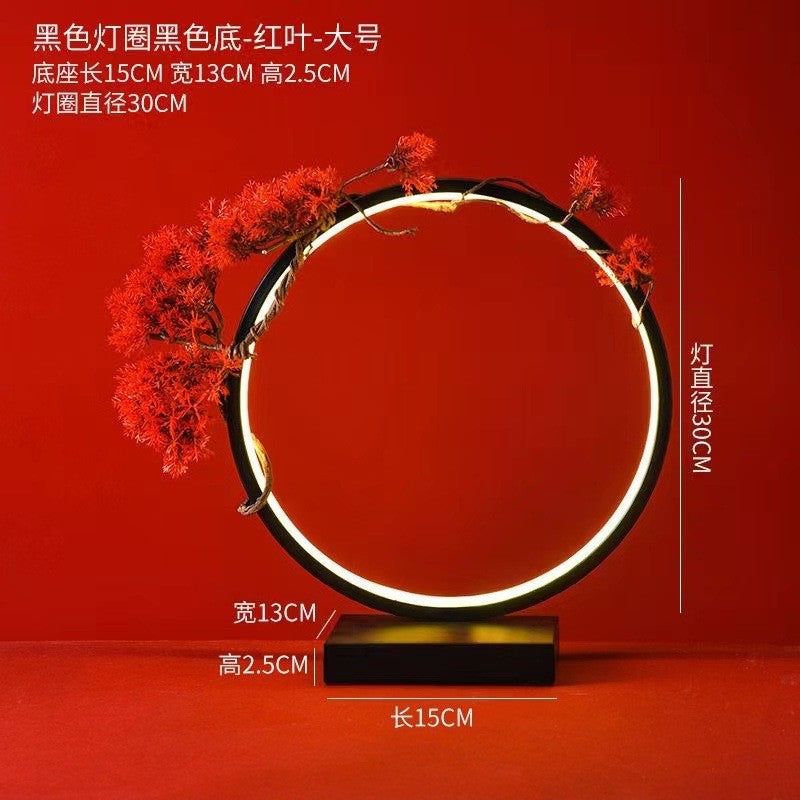 New Chinese LED lamp ring living room creative ornament Gundam background light gift home decoration flowing water ornament