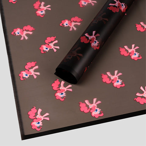 Cross-border hot-selling cartoon pony Baoli Ouya paper thickened waterproof flower flower paper pony head flower packaging material