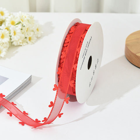 Bilateral love ribbon, hair accessories DIY bow flower gift packaging ribbon cross-border binding belt