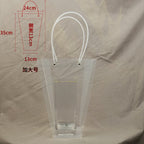 PVC Transparent Square Trapezoid Handle Packaging Bag Waterproof Plastic Storage for Festival Gifts Shrink Bag