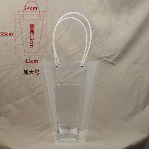 PVC Transparent Square Trapezoid Handle Packaging Bag Waterproof Plastic Storage for Festival Gifts Shrink Bag
