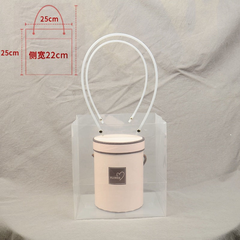 PVC Transparent Square Trapezoid Handle Packaging Bag Waterproof Plastic Storage for Festival Gifts Shrink Bag