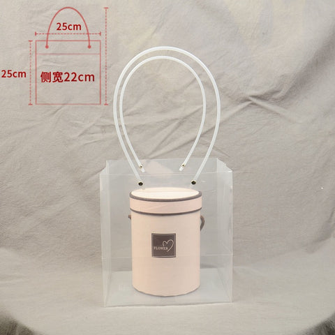 PVC Transparent Square Trapezoid Handle Packaging Bag Waterproof Plastic Storage for Festival Gifts Shrink Bag