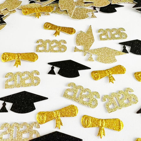 Graduation hat PhD hat 2026 confetti gold black graduation party decoration decoration graduation ceremony decoration supplies