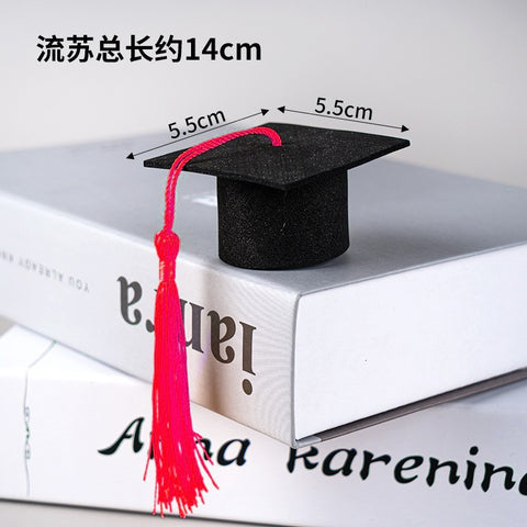 Graduation Season Students Mini Doctor Hat Cake Decorative Ornament Bachelor's Uniform High School Entrance Examination Graduation Ceremony Tassel Hat