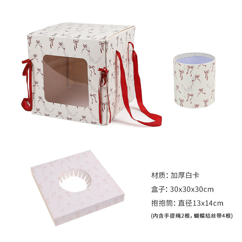 [520 & Mother's Day New Products] Romantic Surprise Flower Arrangement Box Bow Flower Box Handmade DIY Floral Materials